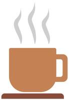 Castanho café caneca com vapor dentro plano ícone Projeto isolado em branco fundo. vetor