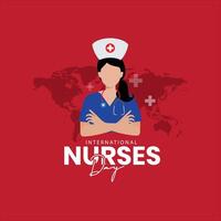 internacional enfermeiras dia . pode 12º internacional enfermeiras dia obrigado você cartão. obrigado você para seu Difícil trabalhar, nacional enfermeiras dia é observado dentro Unidos estados em 6º pode enfermeiras faço para sociedade vetor
