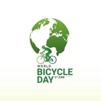 mundo bicicleta dia criativo único verde natural de Meio Ambiente eco amigáveis conceito idéia Projeto. ir verde e Salve  a ambiente. equitação ciclo verde ecológico mundo. verde energia, Salve  a terra vetor