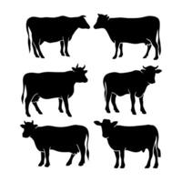 vaca silhueta ícone ilustração isolado ilustração vetor