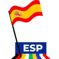 Espanha nacional bandeira projetado para Europa futebol campeonato dentro 2024 vetor