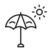 Sol guarda-chuva ícone linha ícone Projeto vetor
