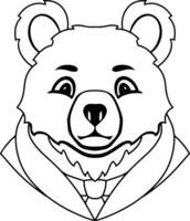 desenho animado Urso clipart animal logotipo coloração página livro vetor