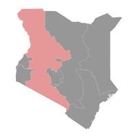 fenda vale província mapa, administrativo divisão do Quênia. ilustração. vetor