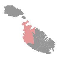 distrito 12 mapa, administrativo divisão do Malta. ilustração. vetor