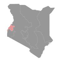 ocidental província mapa, administrativo divisão do Quênia. ilustração. vetor