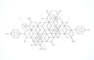 abstrato geométrico caixas padronizar ponto linha conexão fundo. moderno tecnologia com quadrado malha. geométrico em branco fundo com linhas. cubo célula vetor