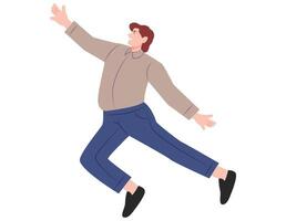 masculino pulando dentro ar ilustração. vetor