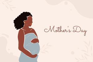bandeira mãe dia grávida mulher. conceito do gravidez e maternidade vetor