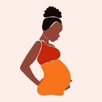 grávida sem rosto Afro-Americano mulher vetor