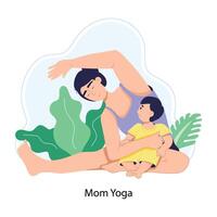 na moda mãe ioga vetor