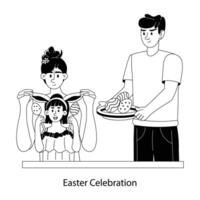 na moda Páscoa celebração vetor