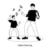 na moda pai dançando vetor