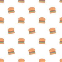 lixo Comida desatado padronizar com Hamburger. velozes Comida fundo. simples rabisco, mão desenhado papel de parede. plano ilustração. vetor