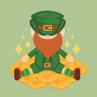 st patricks dia irlandês duende personagem desenho animado vetor