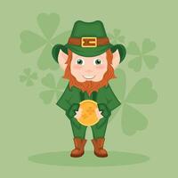 st patricks dia irlandês duende personagem desenho animado vetor