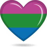 polissexual orgulho bandeira dentro coração forma ilustração vetor