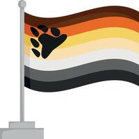 Urso fraternidade orgulho bandeira isolado em branco fundo ilustração vetor
