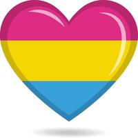 pansexual orgulho bandeira dentro coração forma ilustração vetor
