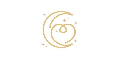 logotipo Projeto lua amor, sonhar, noite, estrela, logotipo Projeto ícone, , símbolo, ideia. vetor