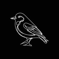 pássaro mínimo Projeto mão desenhado 1 linha estilo desenho, pássaro 1 linha arte contínuo desenho, pássaro solteiro linha arte vetor