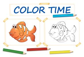 Modelo de coloração com peixe-palhaço vetor