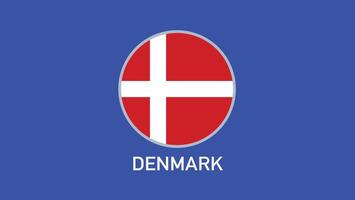 Dinamarca bandeira emblema equipes europeu nações 2024 abstrato países europeu Alemanha futebol símbolo logotipo Projeto ilustração vetor