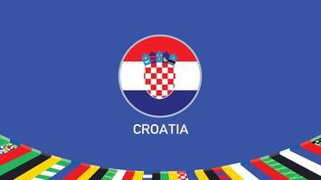 Croácia emblema bandeira equipes europeu nações 2024 abstrato países europeu Alemanha futebol símbolo logotipo Projeto ilustração vetor