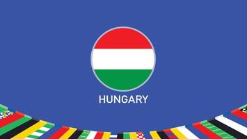 Hungria emblema bandeira equipes europeu nações 2024 abstrato países europeu Alemanha futebol símbolo logotipo Projeto ilustração vetor