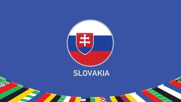 Eslováquia emblema bandeira equipes europeu nações 2024 abstrato países europeu Alemanha futebol símbolo logotipo Projeto ilustração vetor