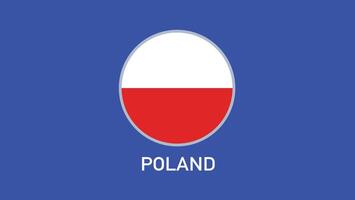 Polônia bandeira emblema equipes europeu nações 2024 abstrato países europeu Alemanha futebol símbolo logotipo Projeto ilustração vetor