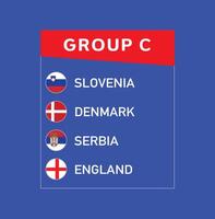 europeu nações 2024 grupo c emblema Projeto abstrato equipes países europeu futebol símbolo logotipo ilustração vetor
