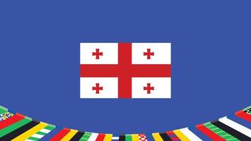 geórgia bandeira símbolo europeu nações 2024 equipes países europeu Alemanha futebol logotipo Projeto ilustração vetor