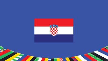 Croácia bandeira símbolo europeu nações 2024 equipes países europeu Alemanha futebol logotipo Projeto ilustração vetor