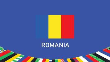 romênia bandeira equipes europeu nações 2024 símbolo abstrato países europeu Alemanha futebol logotipo Projeto ilustração vetor