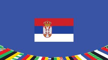 Sérvia bandeira símbolo europeu nações 2024 equipes países europeu Alemanha futebol logotipo Projeto ilustração vetor