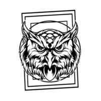 silhueta da ilustração da mascote da coruja vetor