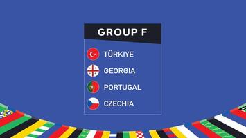 europeu nações 2024 grupo f equipes emblema Projeto abstrato países europeu futebol símbolo logotipo ilustração vetor