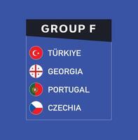 europeu nações 2024 grupo f emblema Projeto abstrato equipes países europeu futebol símbolo logotipo ilustração vetor
