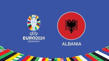 euro 2024 Alemanha Albânia bandeira emblema equipes Projeto com oficial símbolo logotipo abstrato países europeu futebol ilustração vetor