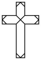 Cruz do cristão crucifixo. simples logotipo ícone do cristão símbolo do Igreja do Jesus. placa do católico, religioso e ortodoxo fé vetor