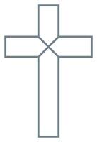 Cruz do cristão crucifixo. simples logotipo ícone do cristão símbolo do Igreja do Jesus. placa do católico, religioso e ortodoxo fé vetor