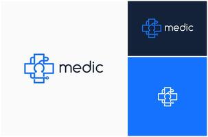 estetoscópio médico médico instrumento hospital diagnóstico remédio logotipo Projeto ilustração vetor