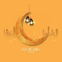 eid al adha Mubarak islâmico festival celebração fundo vetor