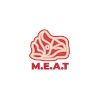 carne marmoreio fatia gradiente plano símbolo logotipo vetor