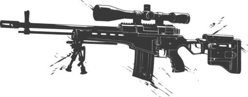 silhueta Franco atirador rifle arma de fogo militares arma Preto cor só vetor