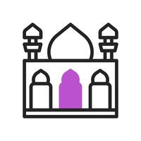 mesquita ícone duotônico roxa Preto Ramadã ilustração vetor