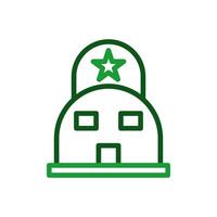 barraca ícone duocolor verde militares ilustração. vetor
