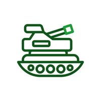 tanque ícone duocolor verde militares ilustração. vetor