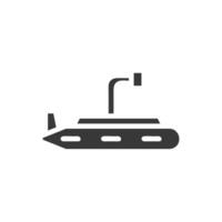 submarino ícone sólido cinzento militares ilustração vetor